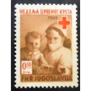 Selo postal da Iugoslávia de 1949 Charity stamp