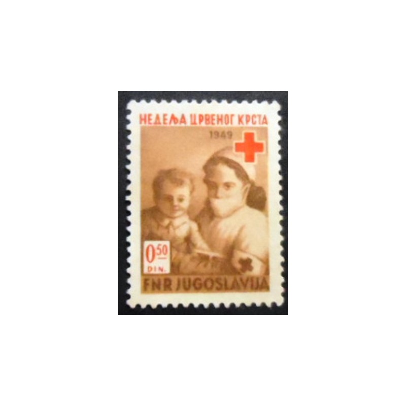 Selo postal da Iugoslávia de 1949 Charity stamp