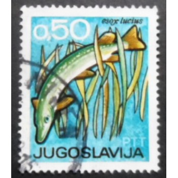 Selo postal da Iugoslávia de 1967 Northern Pike