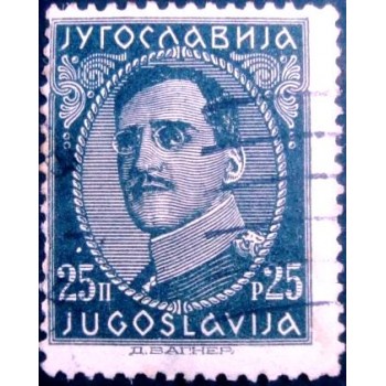 Imagem similar à do selo postal da Iugoslávia de 1931 King Alexander 25 I