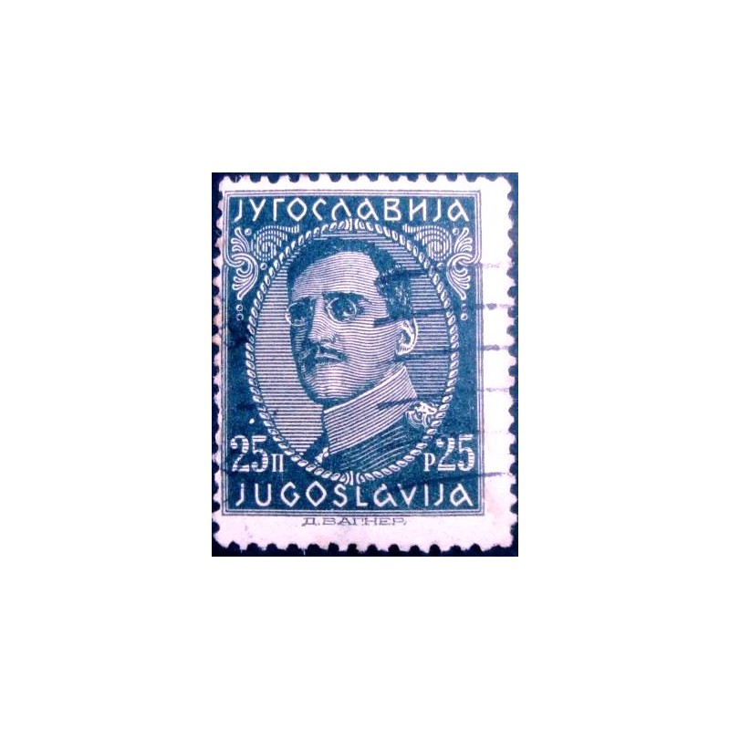 Imagem similar à do selo postal da Iugoslávia de 1931 King Alexander 25 I