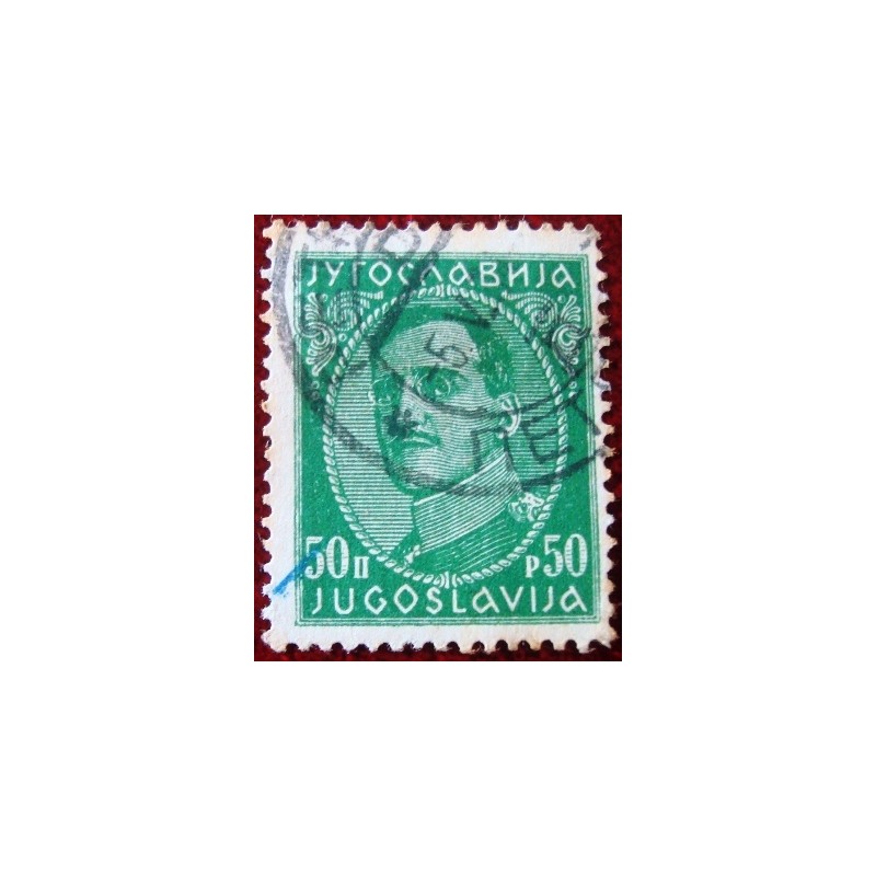 Selo postal da Iugoslávia de 1932 King Alexander 25 II