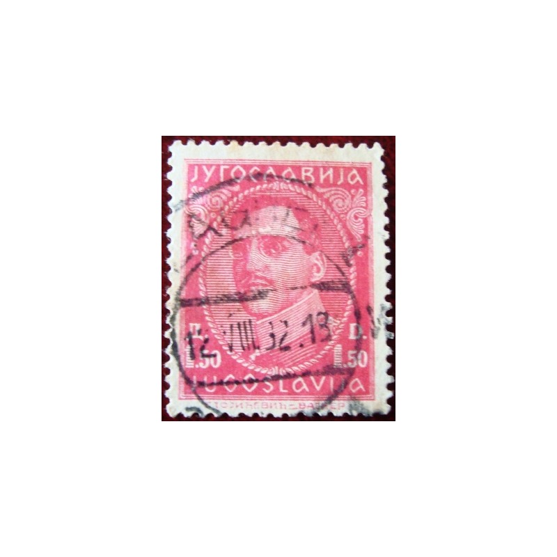 Imagem similar à di selo postal da Iugoslávia de 1932 King Alexander 1,50 U