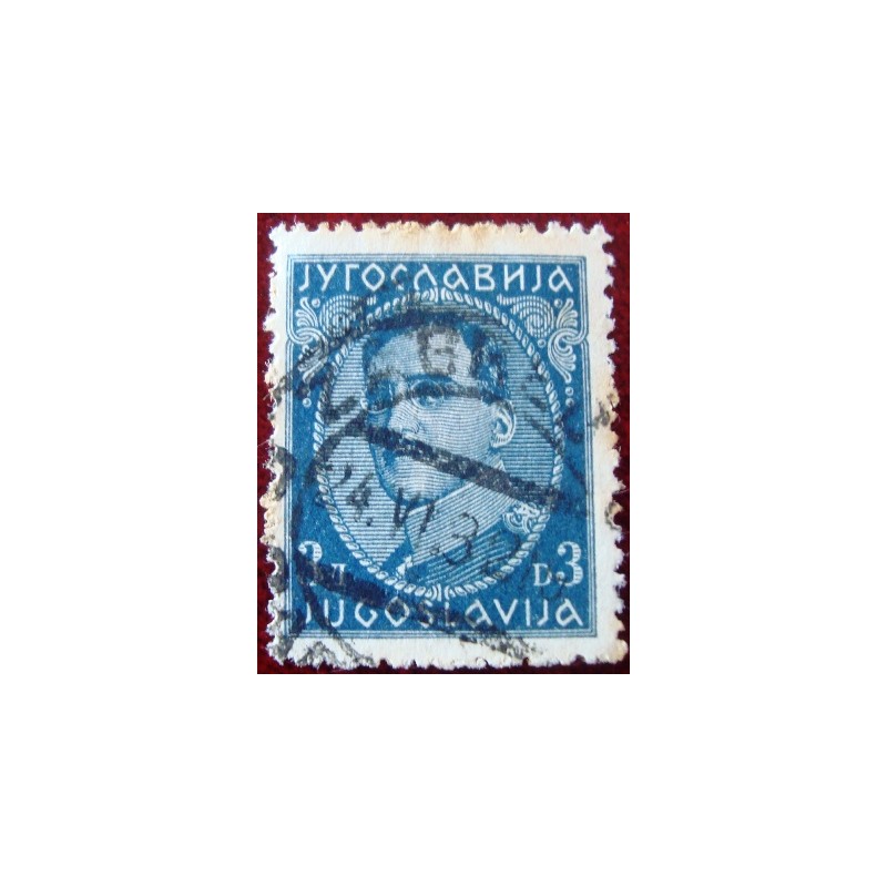 Imagem similar à do selo postal da Iugoslávia de 1933 King Alexander 3 II