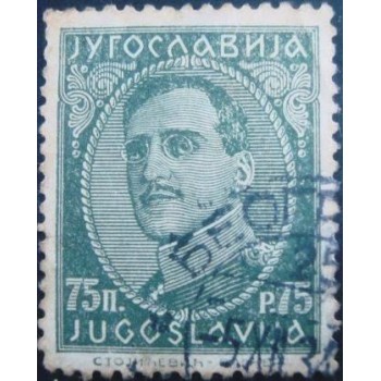 Selo postal da Iugoslávia de 1932 King Alexander 75