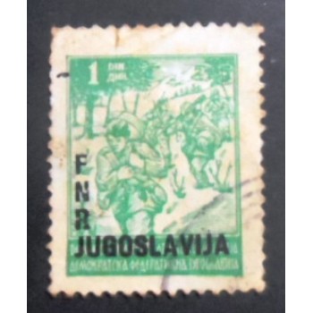 Selo postal da Iugoslávia de 1949 Partisans on the march