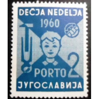 Selo postal da Iugoslávia de 1960 Charity stamp 2