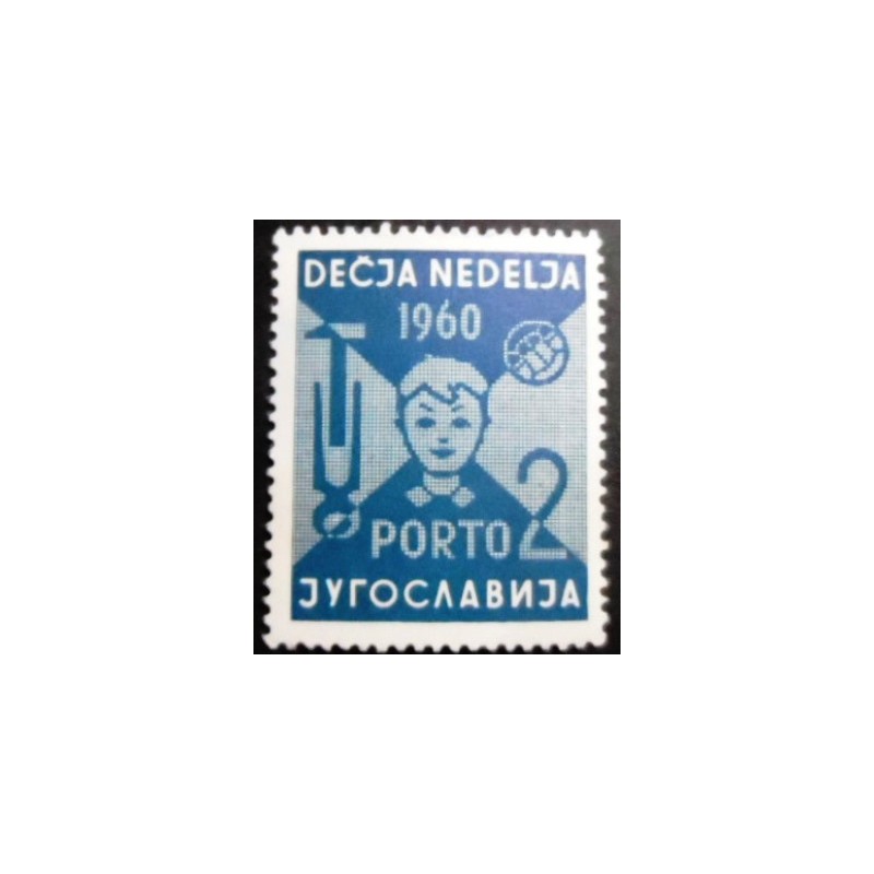 Selo postal da Iugoslávia de 1960 Charity stamp 2