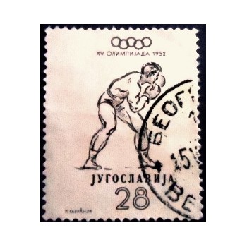 Selo postal da Iugoslávia de 1952 Boxing U