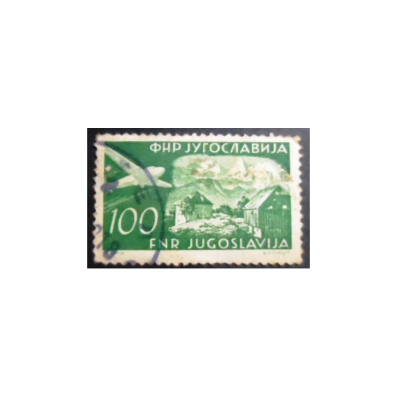 Selo postal da Iugoslávia de 1951 Gozd-Martuljak