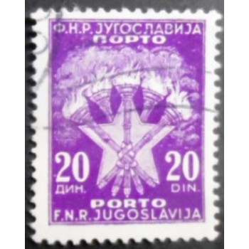 Selo postal da Iuguslávia de 1951 Torches and Stars 20