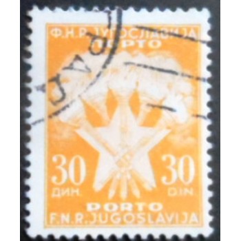 Selo postal da Iugoslávia de 1952 Torches and Stars 30