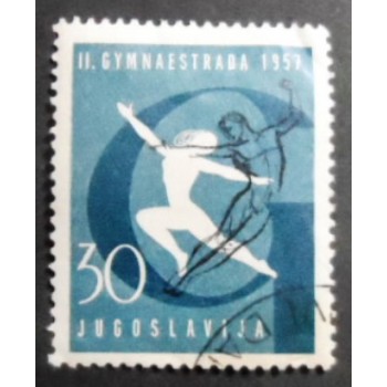 Selo postal da Iugoslávia de 1957 Gymnastics