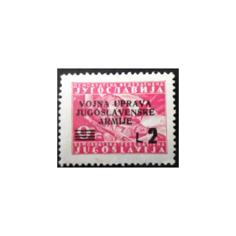 Selo postal da Iugoslávia de 1947 Overprint Vojna Uprava