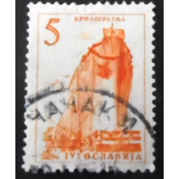 Selo postal da Iugoslávia de 1958 - Ship at the shipyard 5 U