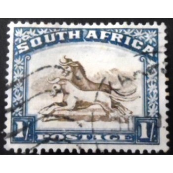 Imagem similar à do selo postal da África do Sul de 1927 Wildebeest 1 South