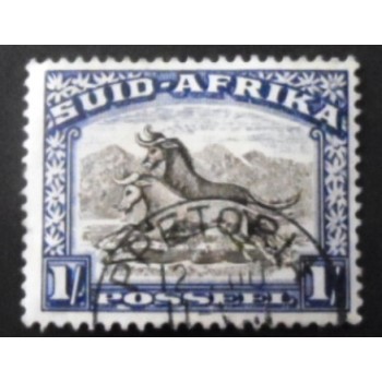 Imagem similar à do selo postal da África do Sul de 1927 Wildebeest 1 Suid