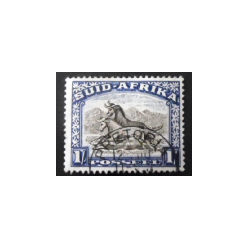 Imagem similar à do selo postal da África do Sul de 1927 Wildebeest 1 Suid