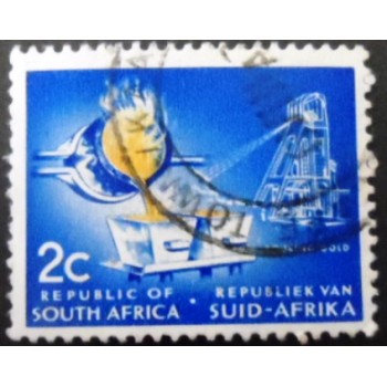 Imagem similar à do selo postal da África do Sul de 1963 Pouring Gold SEV