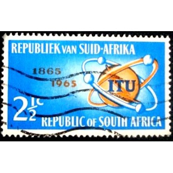 Selo postal da África do Sul de 1965 Centenary ITU