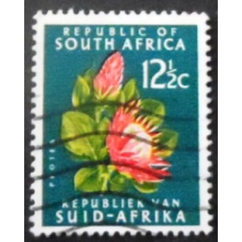 Selo postal da África do Sul de 1961 Protea SEV