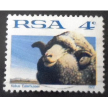 Selo postal da África do Sul de 1972 Merino Sheep