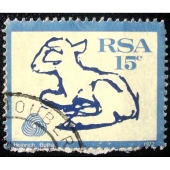 Selo postal da África do Sul de 1972 Lamb U