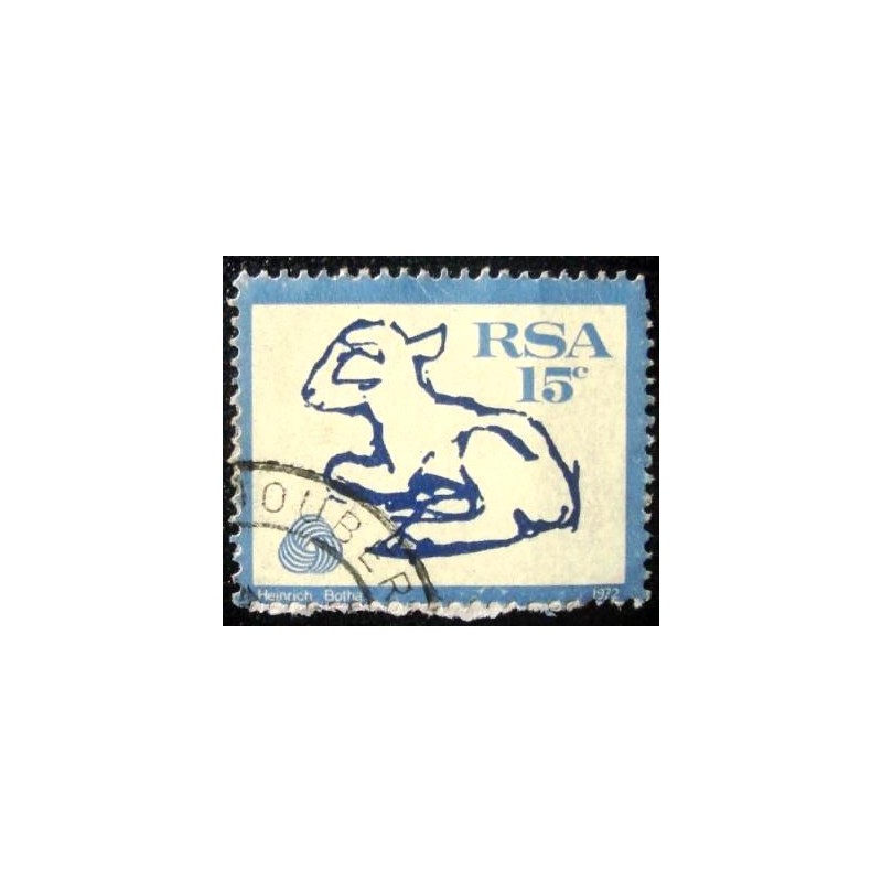 Selo postal da África do Sul de 1972 Lamb U