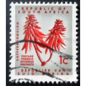 Selo postal da África do Sul de 1961 Kafferboom Flower U