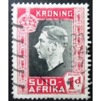 Selo postal da África do Sul de 1937 Coronation of King George VI Suid