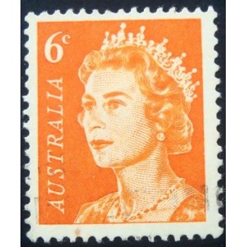 Imagem do selo postal anunciado da Austrália de 1970 Queen Elizabeth II 6