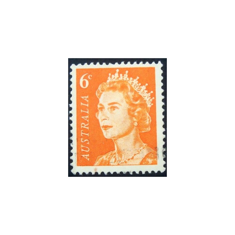 Imagem do selo postal anunciado da Austrália de 1970 Queen Elizabeth II 6