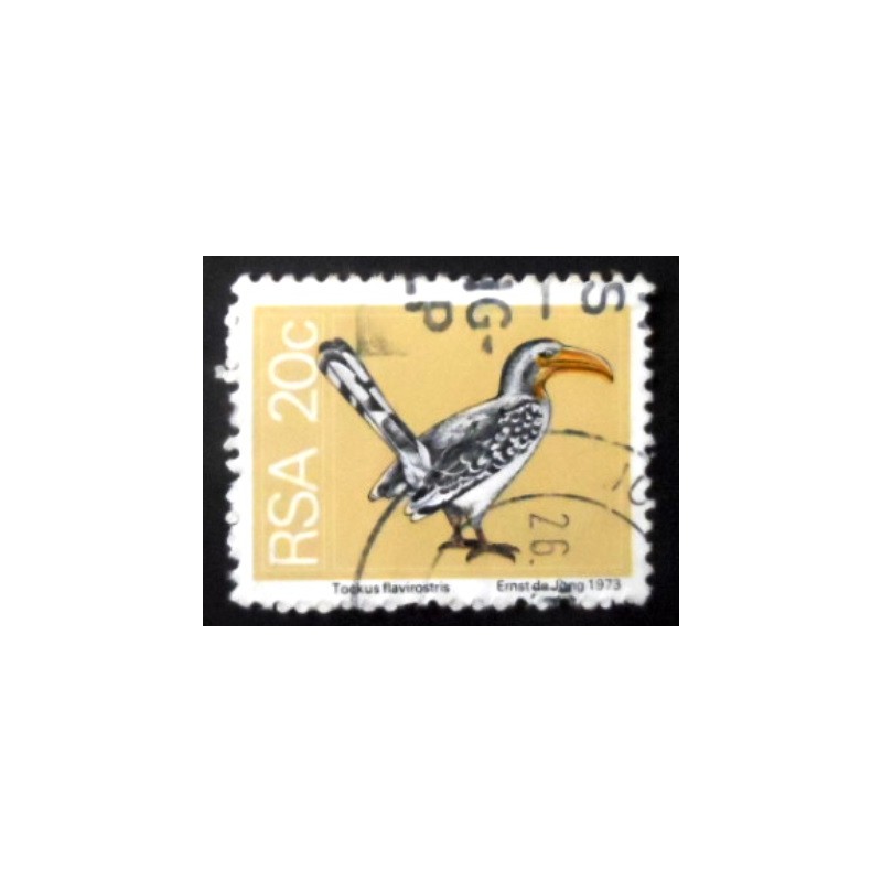 Selo postal da África do Sul de 1974 Southern Yellow-billed Hornbill U