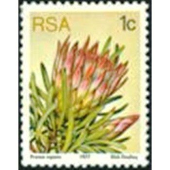 Selo postal da África do Sul de 1977 Protea repens M