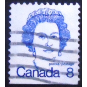Imagem do selo postal anunciado do Canadá de 1974 Queen Elizabeth II 8