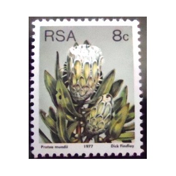 Selo postal da África do Sul de 1977 Forest sugarbush M