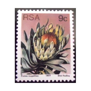 Selo postal da África do Sul de 1977 Silver sugarbush M