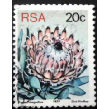 Selo postal da África do Sul de 1982 Queen Protea U