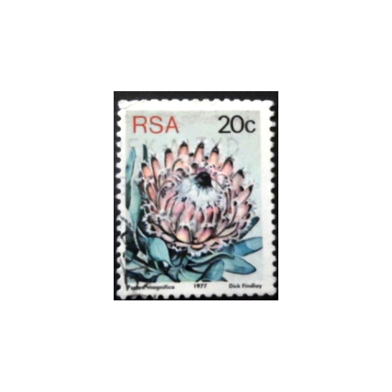 Selo postal da África do Sul de 1982 Queen Protea U