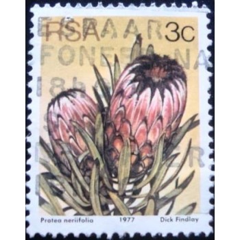 Selo postal da África do Sul de 1979 Oleanderleaf Protea