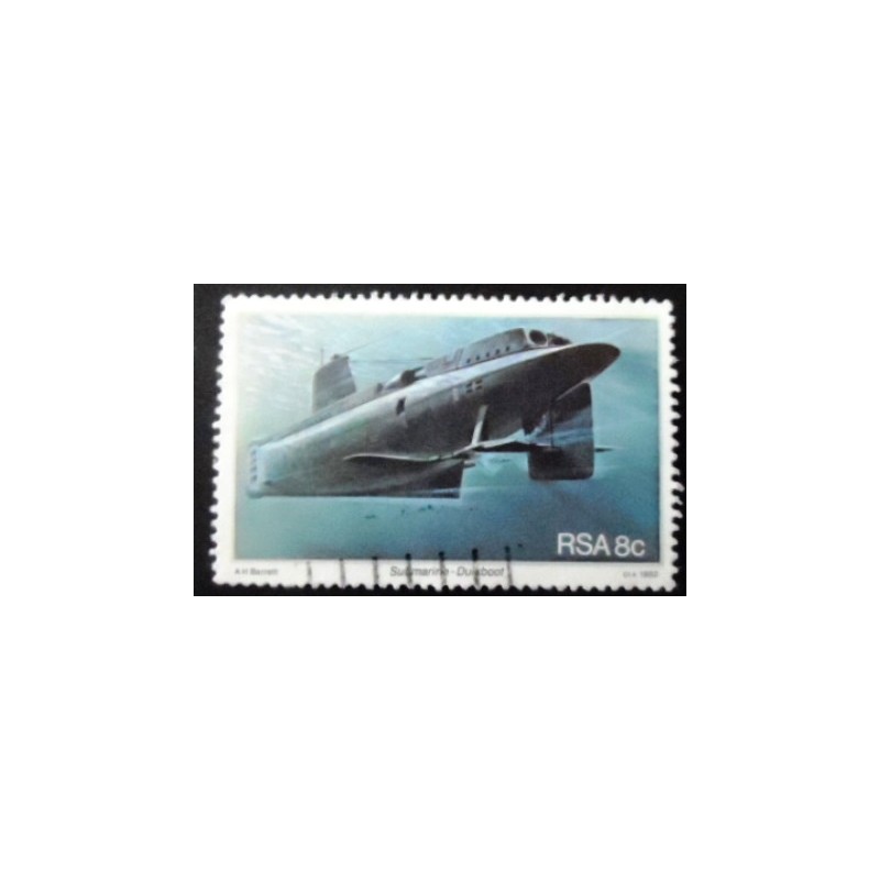 Selo postal da África do Sul de 1982 Submarine Maria van Riejbeck