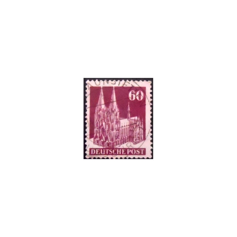 Imagem similar à do selo postal anunciado da Alemanha de 1948 Cologne Cathedral 60