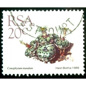 Selo postal da África do Sul de 1988 Conophytum mundum