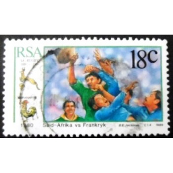 Selo postal da África do Sul de 1989 Match with France