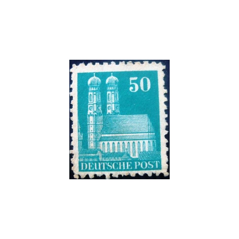 Imagem similalr à do selo postal anunciado da Alemanha de 1948 Munich Cathedral 50 WB