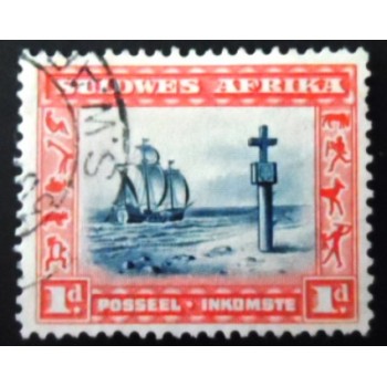 Imagem similar à do selo postal do Sudoeste Africano de 1931 Cape Cross Suidwes