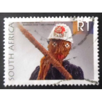 Selo postal da África do Sul de 2010 Beadwork miner