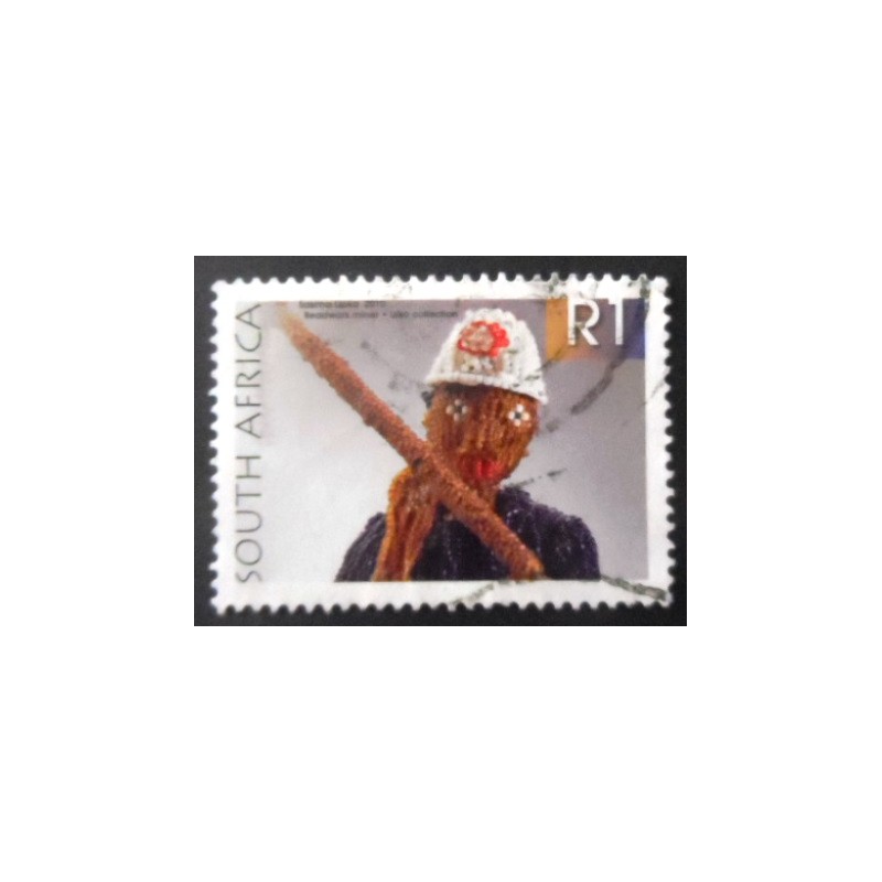 Selo postal da África do Sul de 2010 Beadwork miner