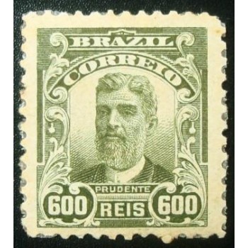 Selo postal do Brasil de 1906 Prudente de Moraes N