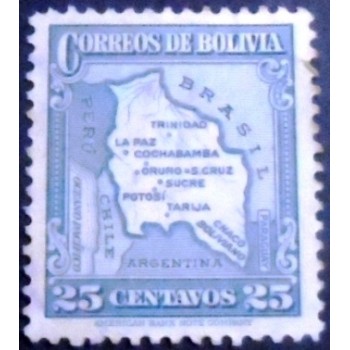 Selo postal da Bolívia de 1935 Map 25